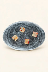 Frozen Tide Frosted Clear Glass Serving Plate
