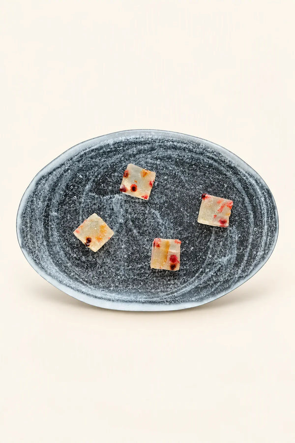 Frozen Tide Frosted Clear Glass Serving Plate