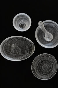 Frozen Tide Frosted Clear Glass Serving Plate