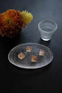 Frozen Tide Frosted Clear Glass Serving Plate