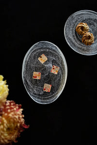 Frozen Tide Frosted Clear Glass Serving Plate