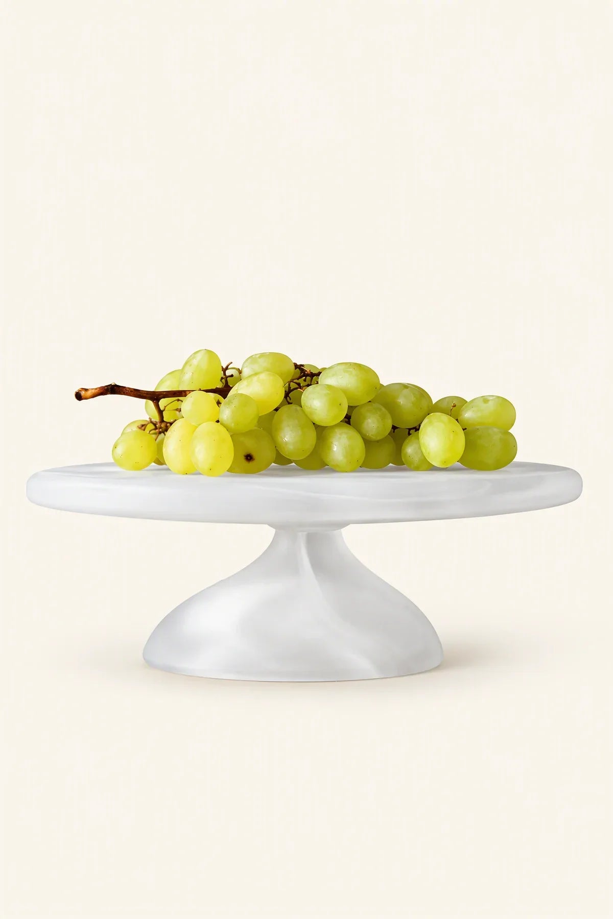 Still Cloud Frosted White Glass Serving Stand