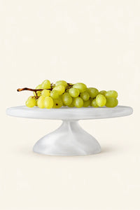 Still Cloud Frosted White Glass Serving Stand