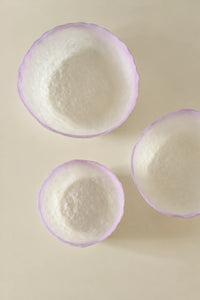 Petal Drift Blush Frosted Glass Serving Bowl