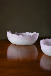 Petal Drift Blush Frosted Glass Serving Bowl