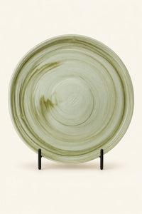 Ripple Pool Sage Green Glass Serving Plate