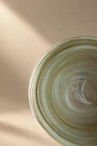 Ripple Pool Sage Green Glass Serving Plate