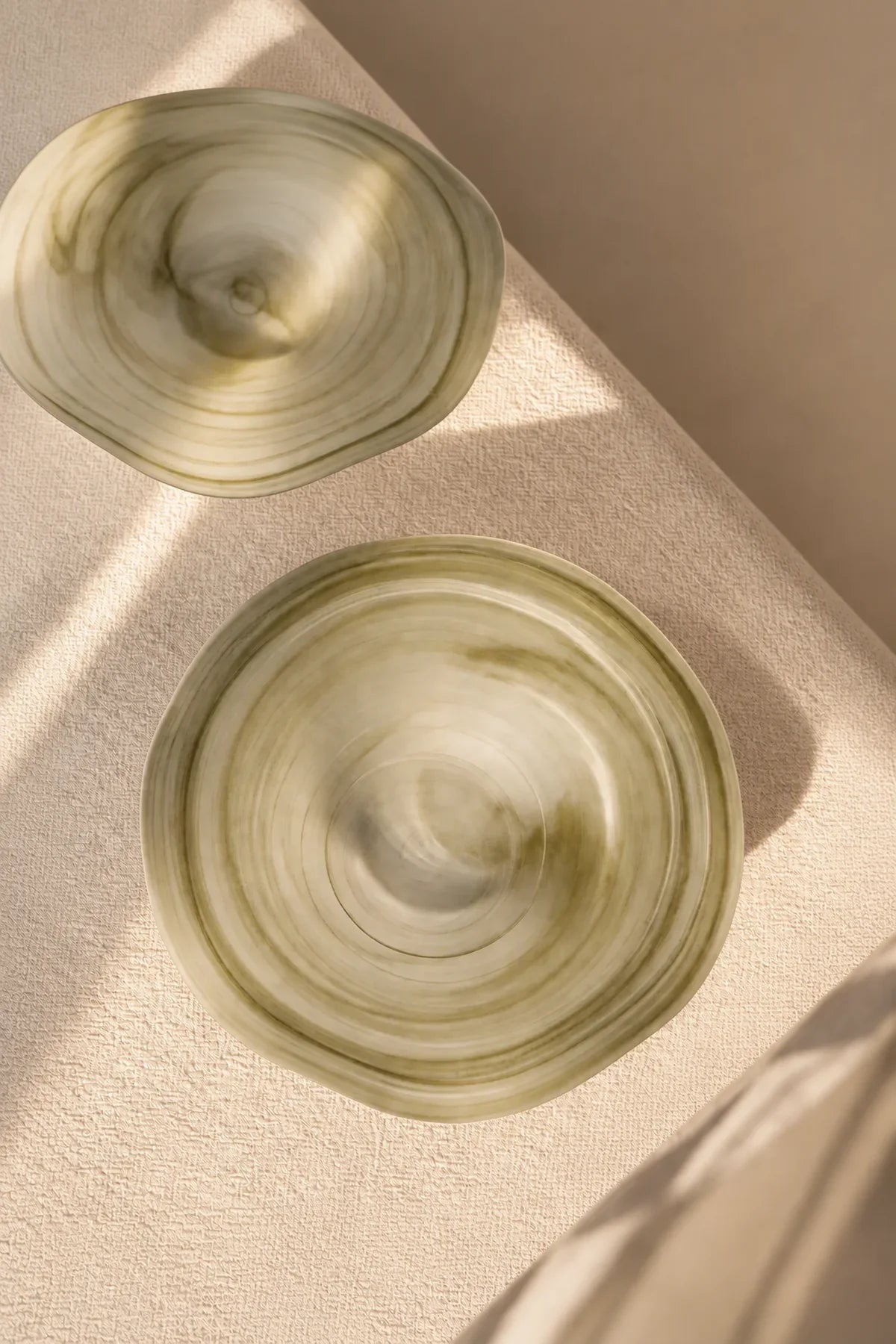 Ripple Pool Sage Green Glass Serving Plate