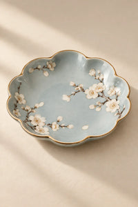 Ripple Pool Sage Green Glass Serving Plate