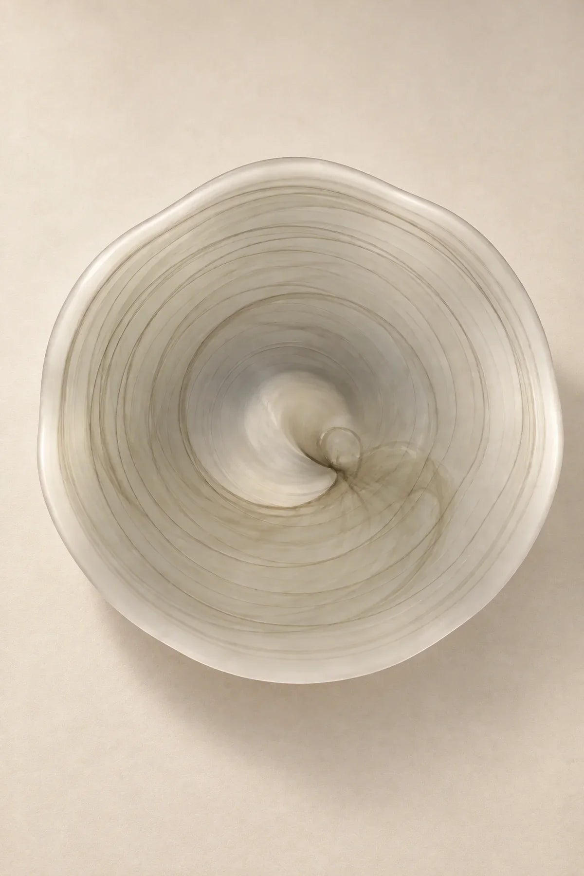 Ripple Pool Sage Green Glass Serving Plate