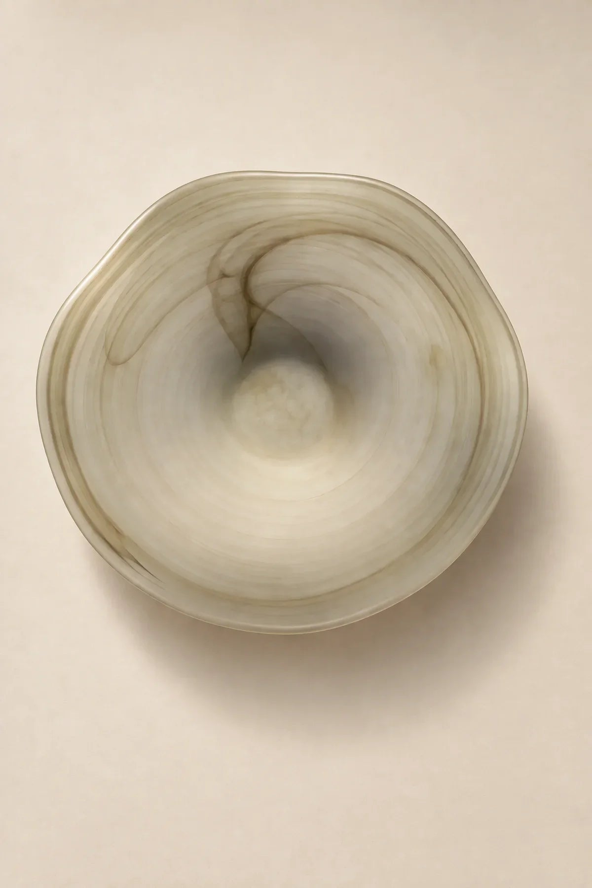 Ripple Pool Sage Green Glass Serving Plate
