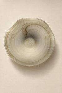 Ripple Pool Sage Green Glass Serving Plate