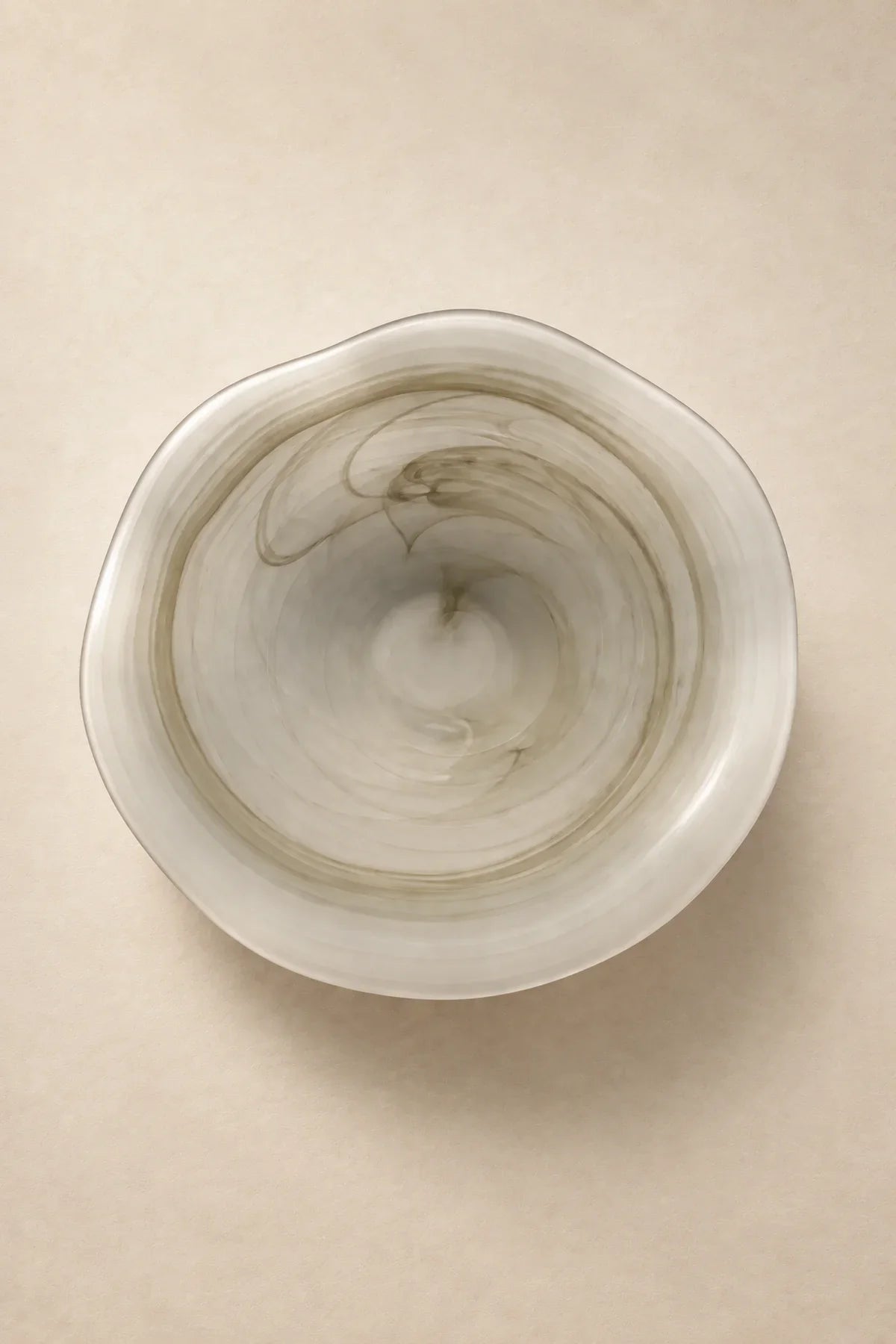Ripple Pool Sage Green Glass Serving Plate