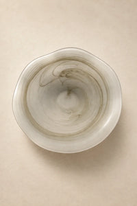 Ripple Pool Sage Green Glass Serving Plate