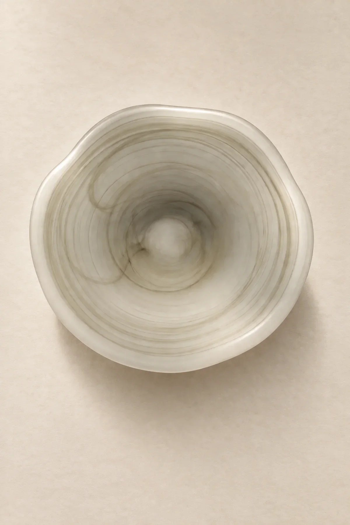 Ripple Pool Sage Green Glass Serving Plate