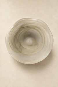 Ripple Pool Sage Green Glass Serving Plate