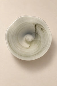 Ripple Pool Sage Green Glass Serving Plate