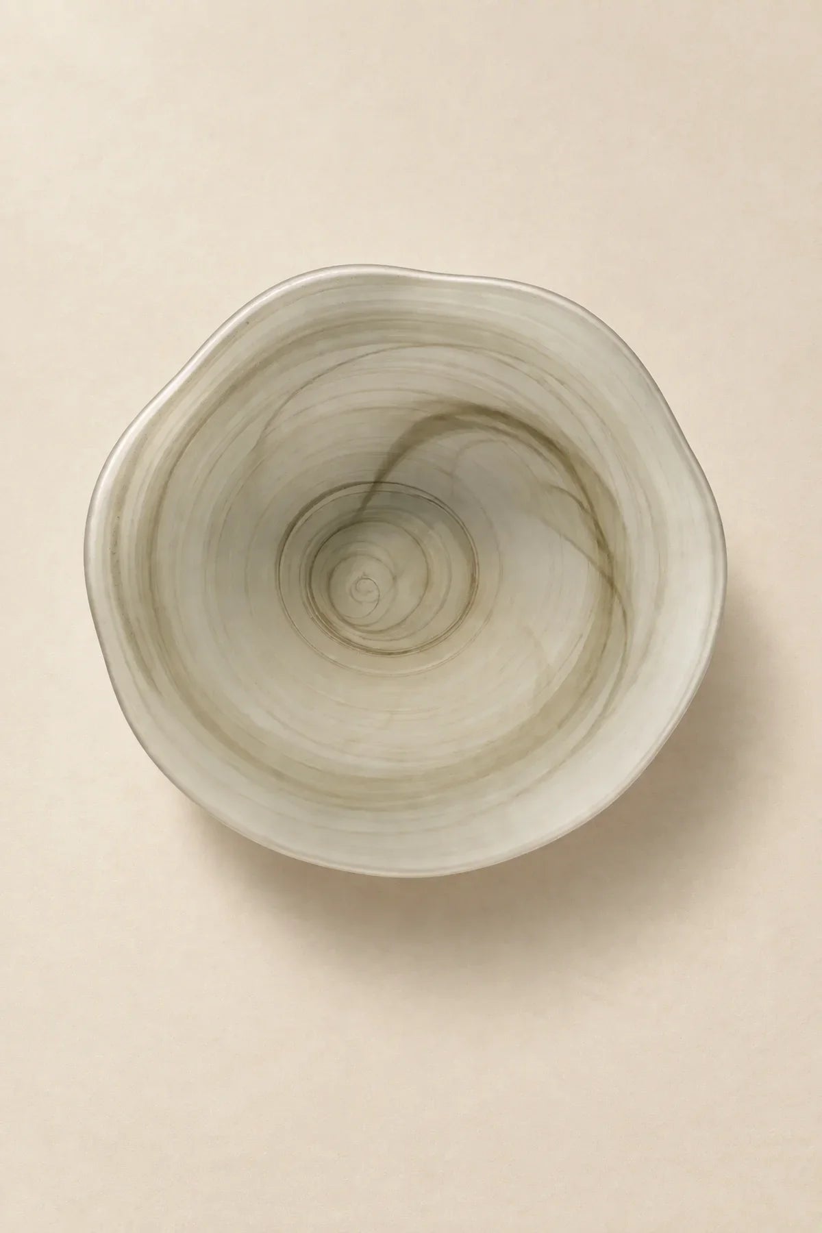 Ripple Pool Sage Green Glass Serving Plate