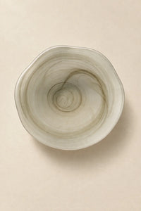 Ripple Pool Sage Green Glass Serving Plate