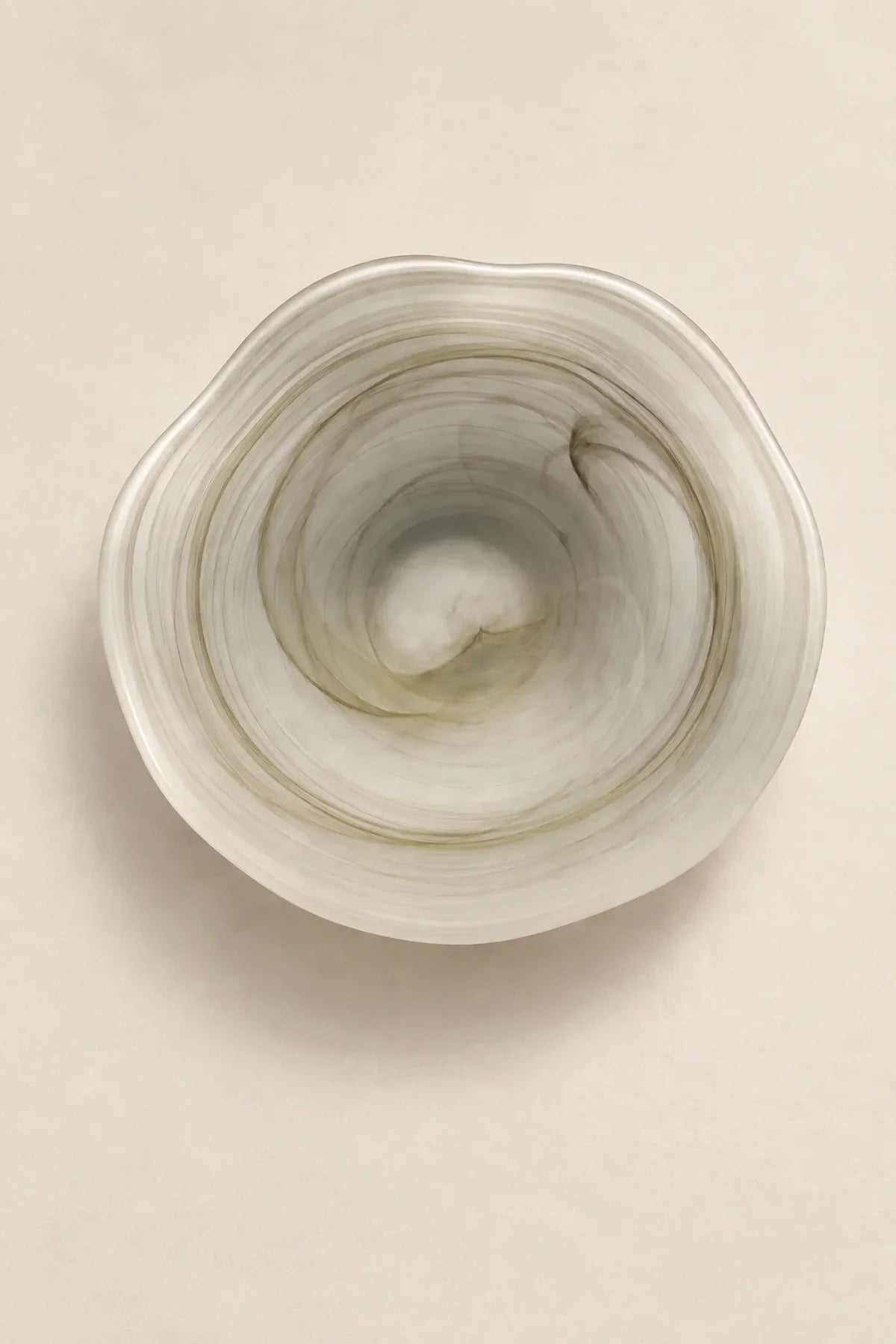 Ripple Pool Sage Green Glass Serving Plate