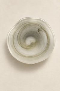 Ripple Pool Sage Green Glass Serving Plate