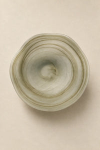 Ripple Pool Sage Green Glass Serving Plate
