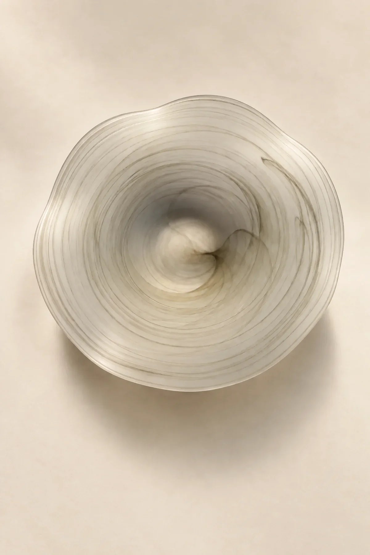 Ripple Pool Sage Green Glass Serving Plate