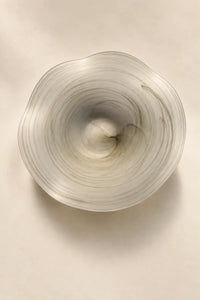 Ripple Pool Sage Green Glass Serving Plate