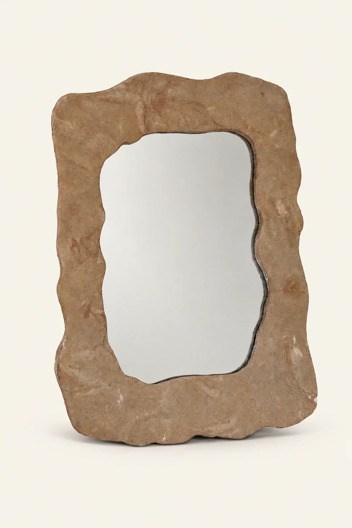 Earthbound Form Stone-Look Resin Decorative Mirror