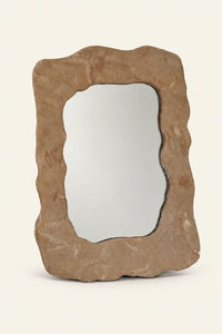 Earthbound Form Stone-Look Resin Decorative Mirror