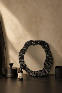 Earthbound Form Stone-Look Resin Decorative Mirror