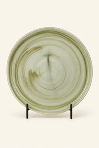 Ripple Pool Sage Green Glass Serving Plate