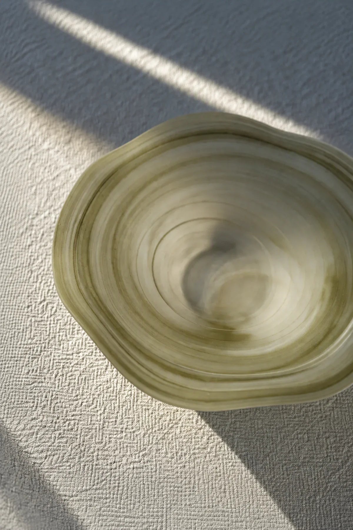 Ripple Pool Sage Green Glass Serving Plate