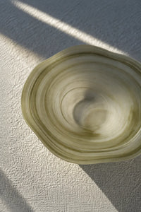 Ripple Pool Sage Green Glass Serving Plate