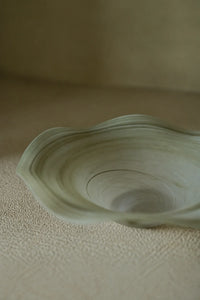 Ripple Pool Sage Green Glass Serving Plate