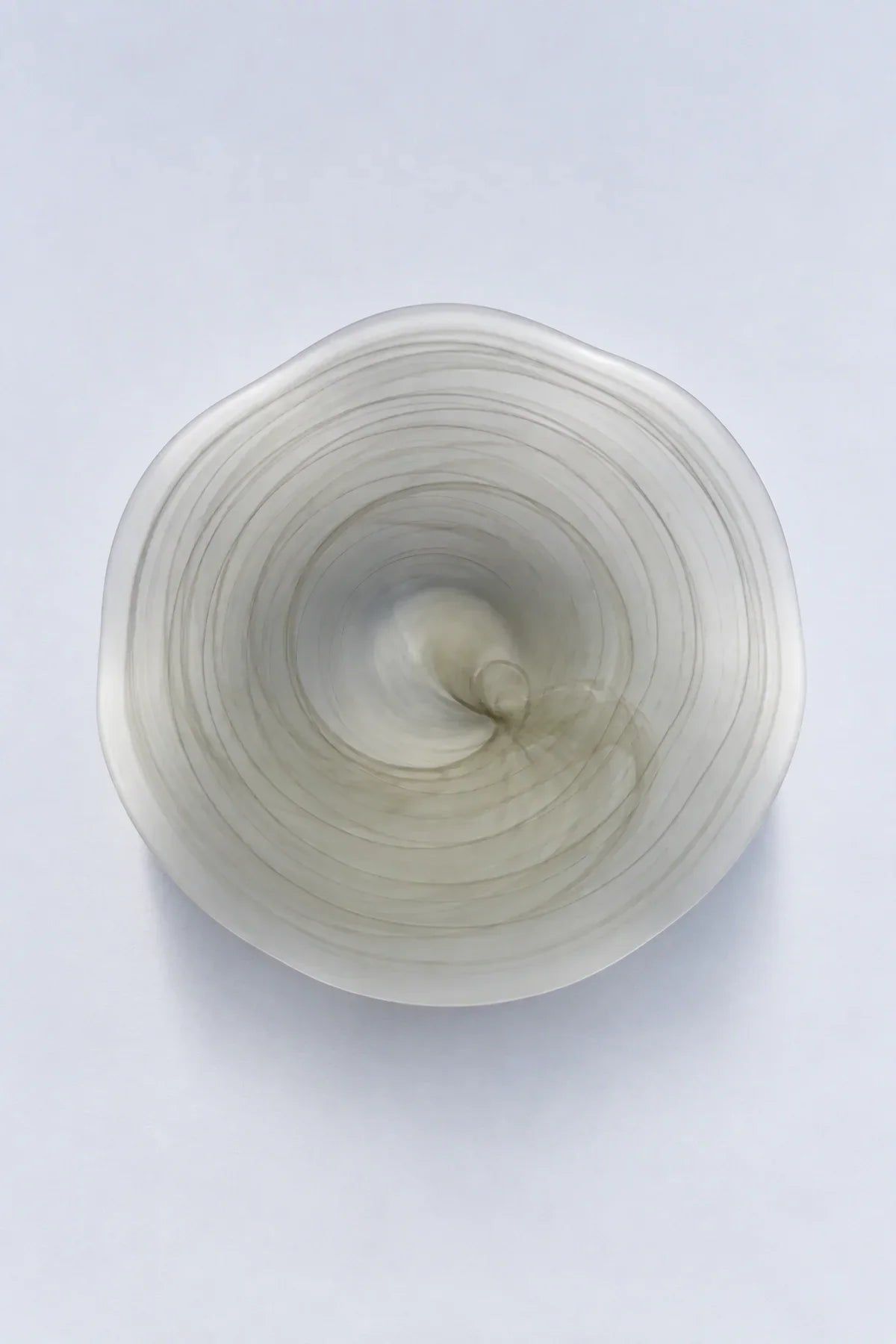 Ripple Pool Sage Green Glass Serving Plate