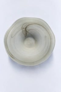 Ripple Pool Sage Green Glass Serving Plate