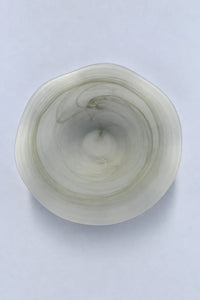 Ripple Pool Sage Green Glass Serving Plate