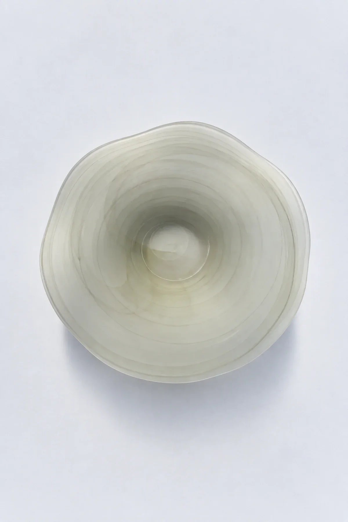 Ripple Pool Sage Green Glass Serving Plate