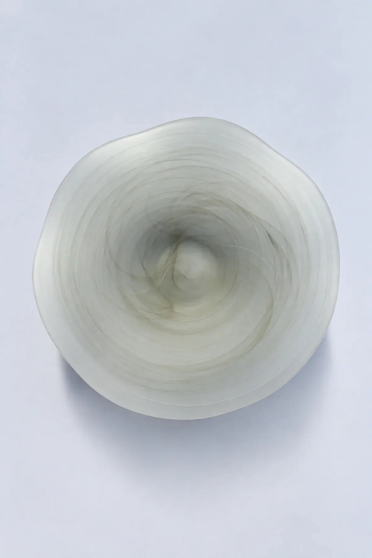 Ripple Pool Sage Green Glass Serving Plate
