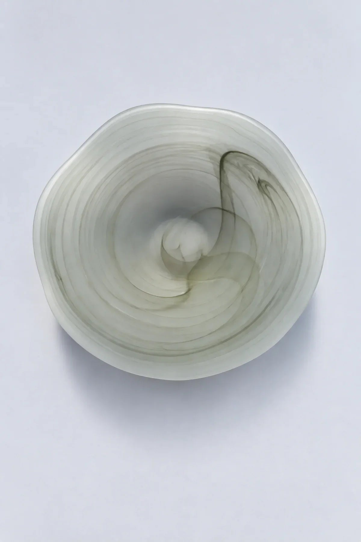 Ripple Pool Sage Green Glass Serving Plate