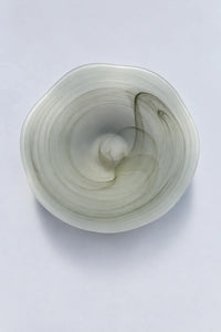 Ripple Pool Sage Green Glass Serving Plate