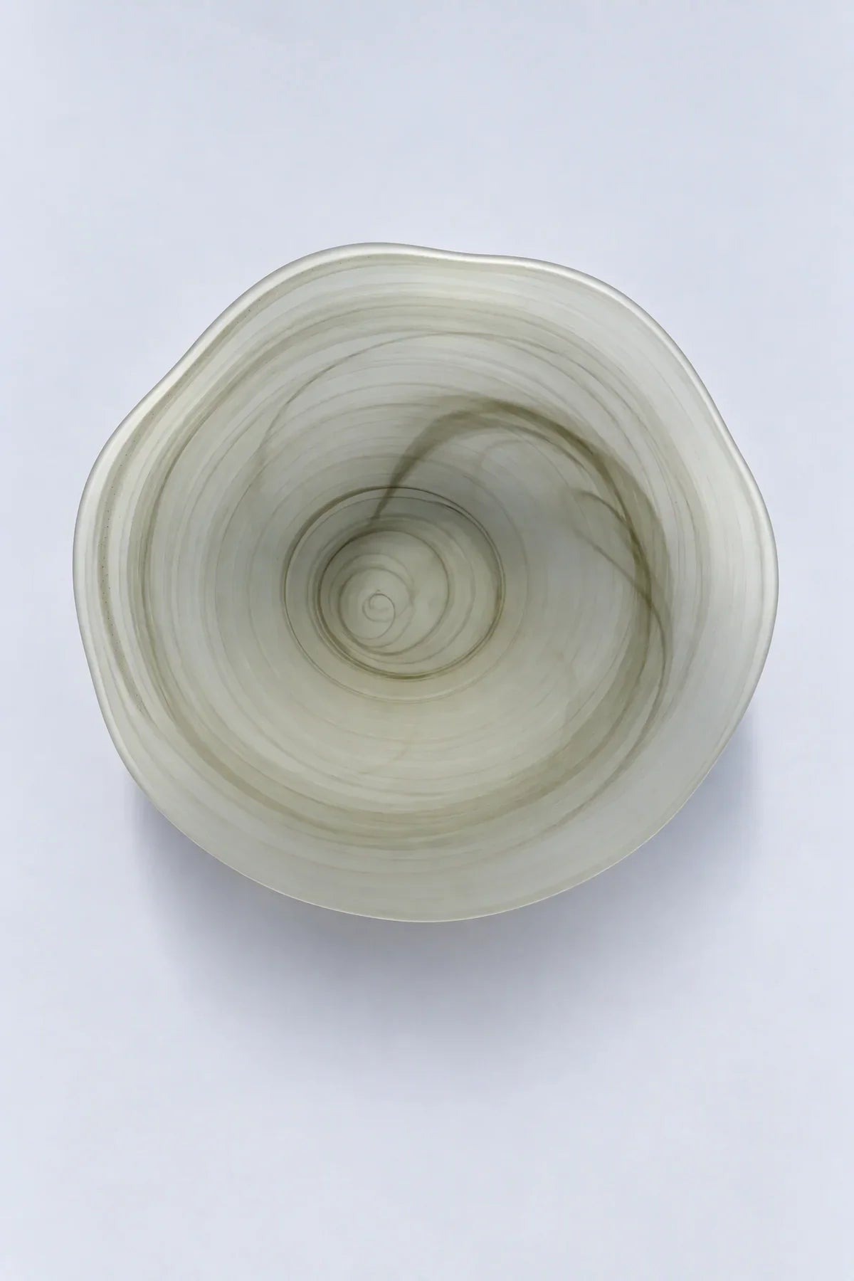 Ripple Pool Sage Green Glass Serving Plate
