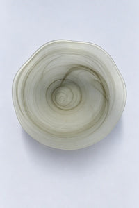 Ripple Pool Sage Green Glass Serving Plate
