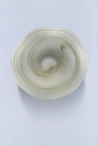 Ripple Pool Sage Green Glass Serving Plate