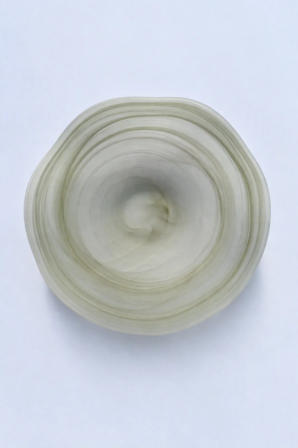 Ripple Pool Sage Green Glass Serving Plate