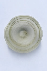 Ripple Pool Sage Green Glass Serving Plate