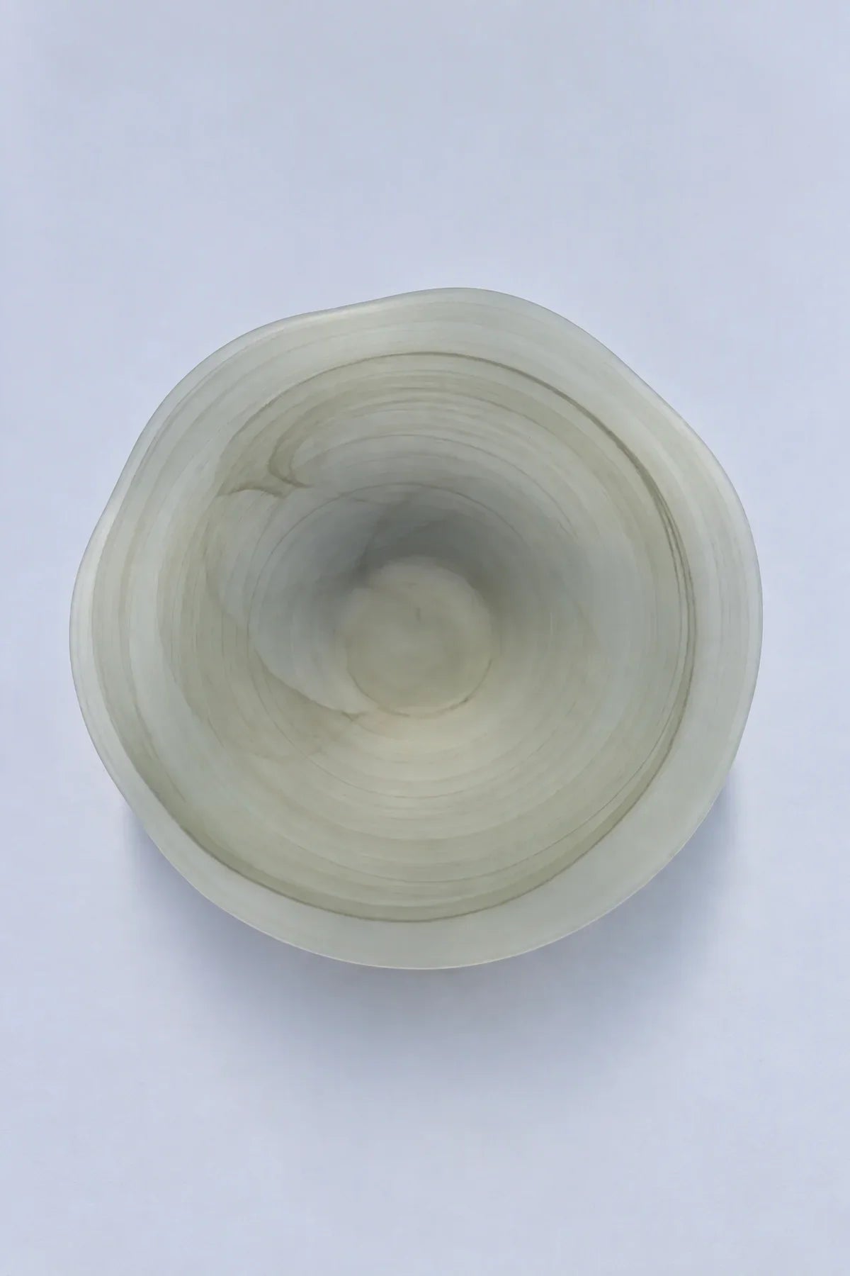 Ripple Pool Sage Green Glass Serving Plate