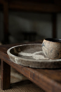 Earth Fragment Mottled Fiber-Look Serving Tray