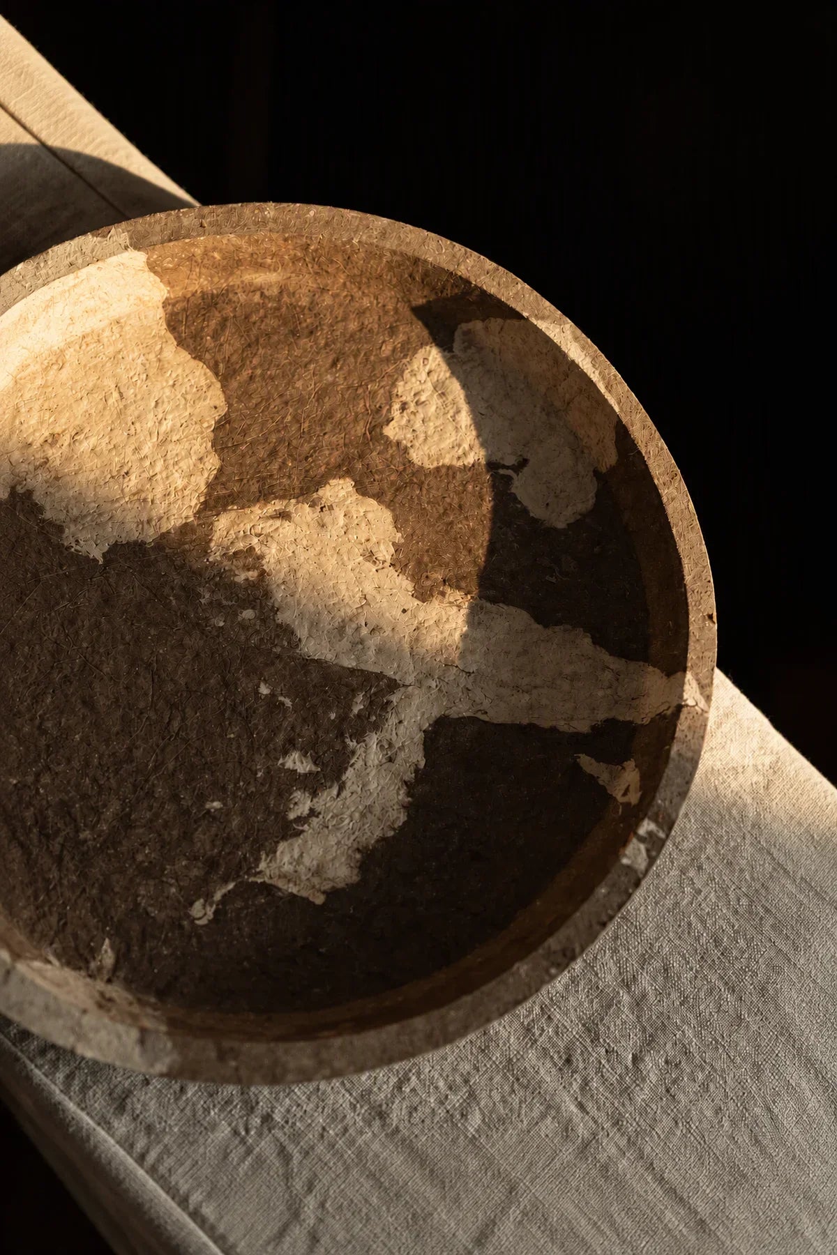 Earth Fragment Mottled Fiber-Look Serving Tray